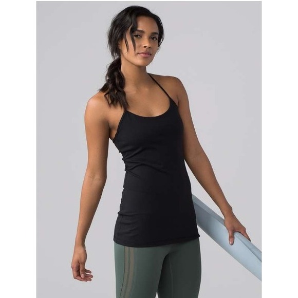 lululemon athletica Tops - Lululemon Power Pose Tank Top Size 6 Black Slim Hip Length